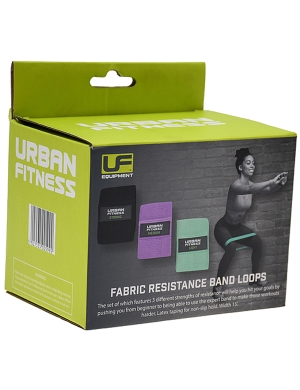 Urban Fitness Fabric Resistance Band Loop Set 3pk